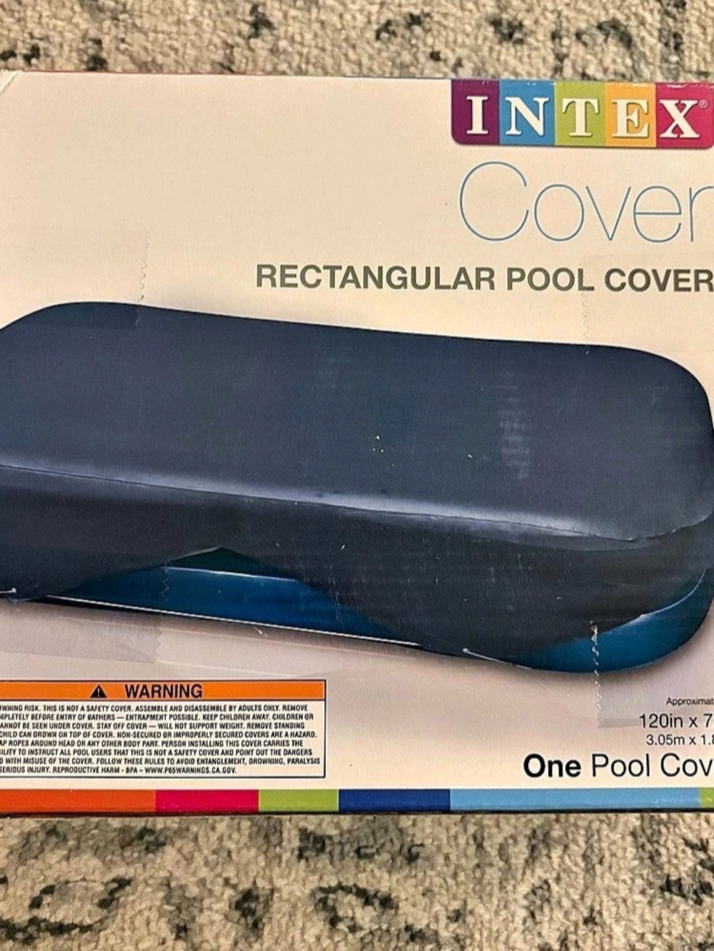 Intex Rectangular Pool Cover for 120in x 72in Swim Center Family Pools NEW!!